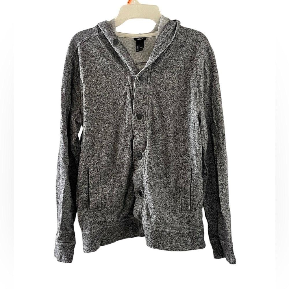 H&M Light Grey Hooded Cardigan Sweater